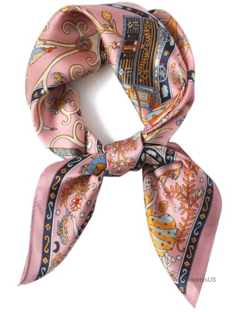 Lightweight Satin Polyester Square Scarf - Hair Neck Wrap 27.5"